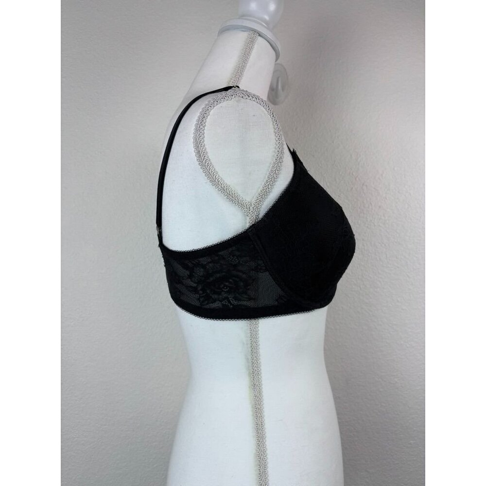 Victoria's‎ Secret 36D black lace very sexy low cup demi underwire bra - Picture 4 of 7